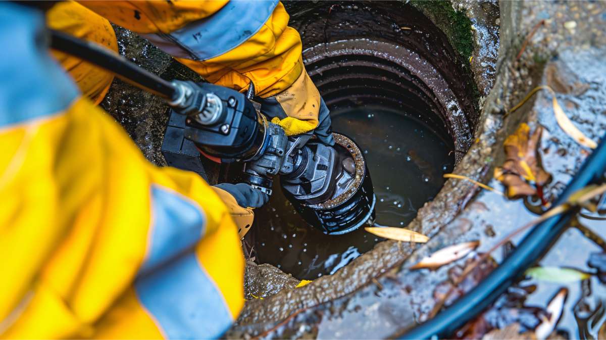 Underground plumbing in Dunwoody showing exposed pipes in a trench