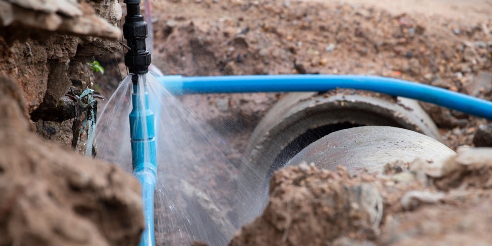 Leaking underground water main that may require water line repair